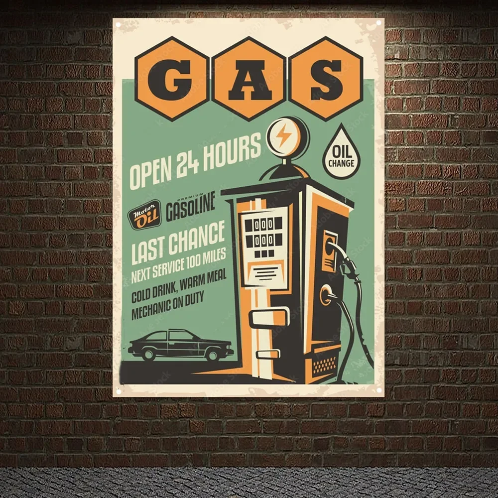 Gas Station OPEN 24 HOURS Vint - đánh giá và giá Auto Repair Shop Banners