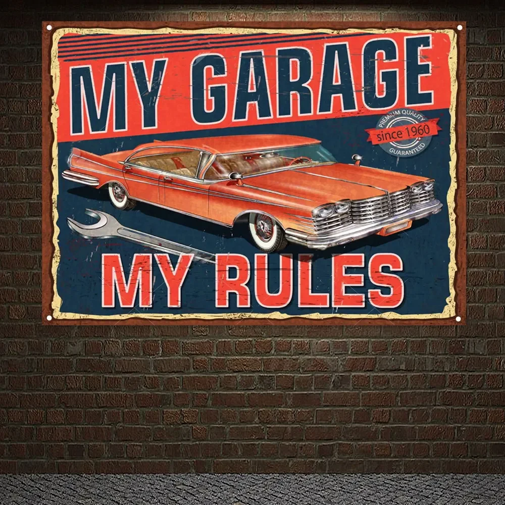 MY GARAGE MY RULES Vintage CAR - đánh giá và giá Auto Repair Shop Banners