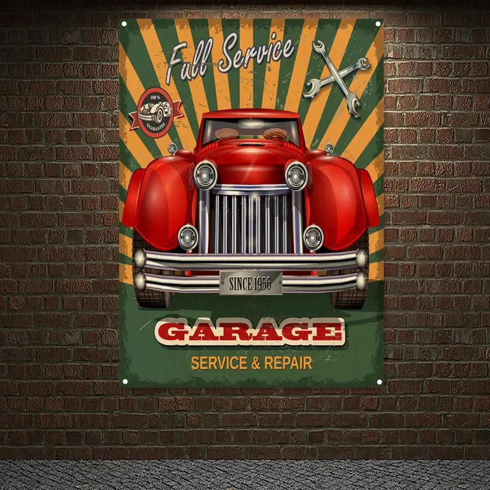 Vintage CAR Garage SERVICE & R - đánh giá và giá Auto Repair Shop Banners