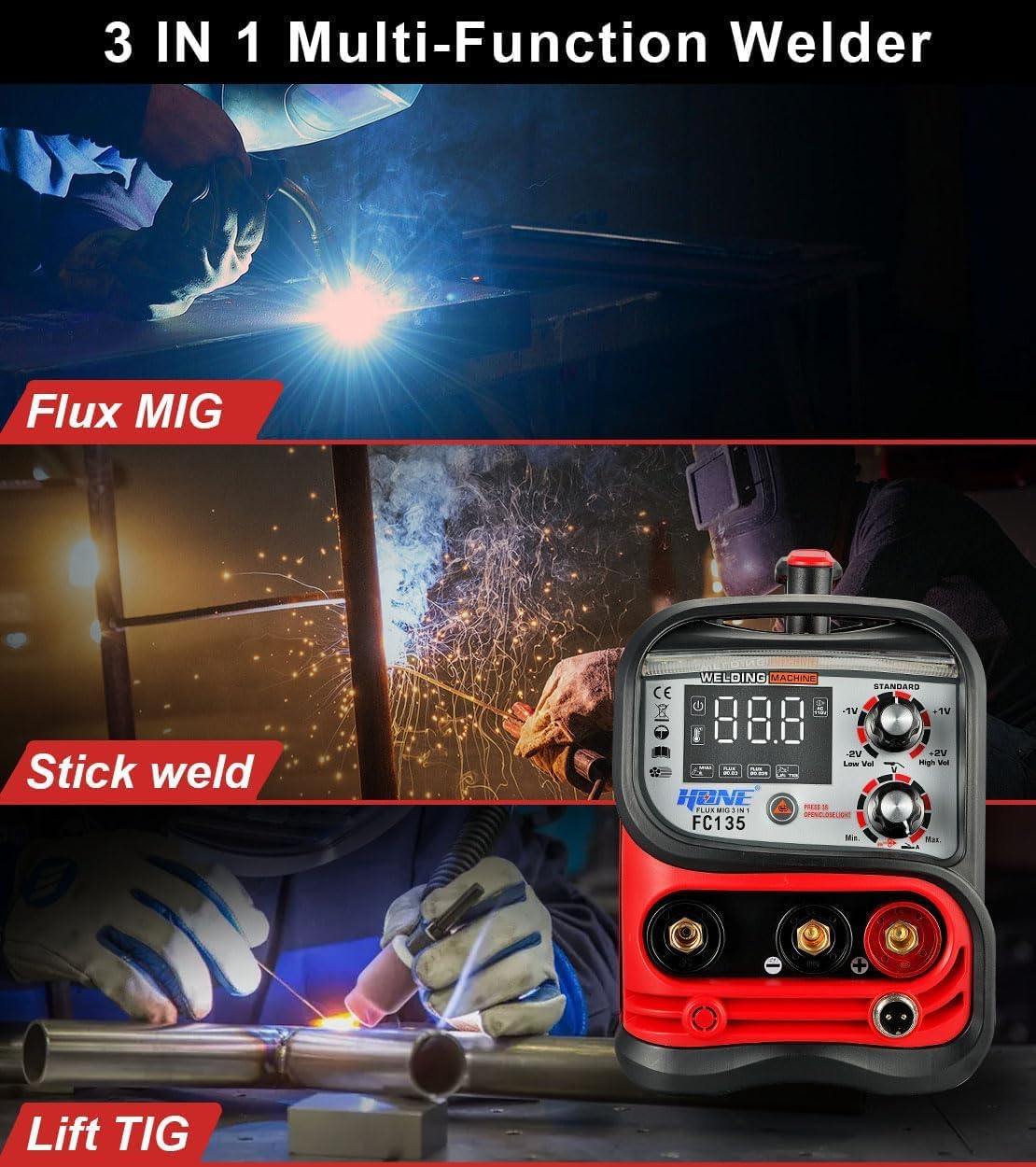135Amp FC135 Flux-Cored MIG/ S - đánh giá và giá Tig Welder Machine