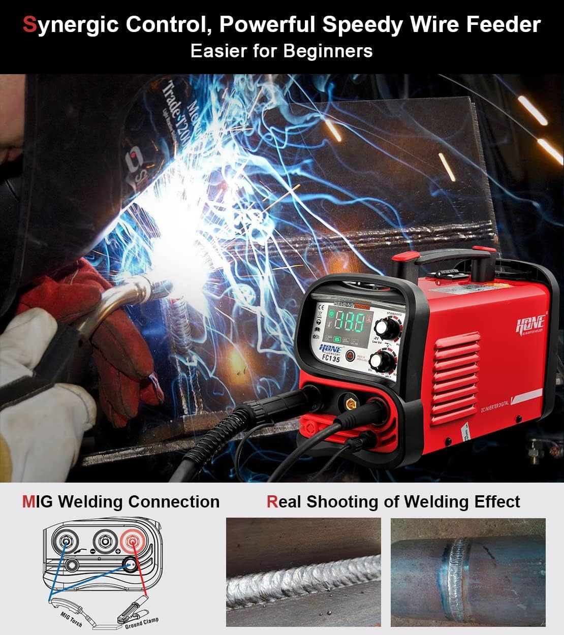 135Amp FC135 Flux-Cored MIG/ S - đánh giá và giá Tig Welder Machine