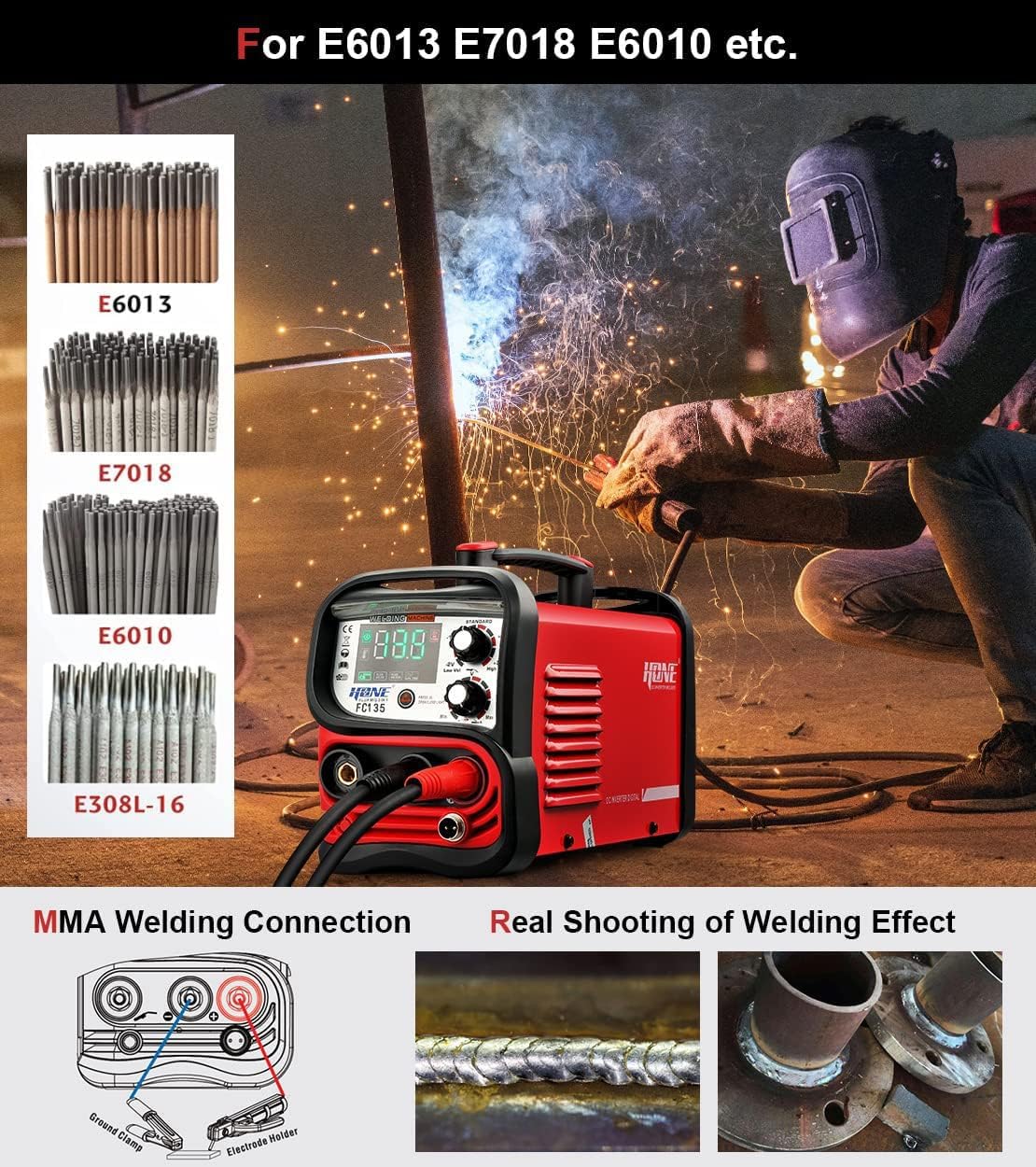 135Amp FC135 Flux-Cored MIG/ S - đánh giá và giá Tig Welder Machine
